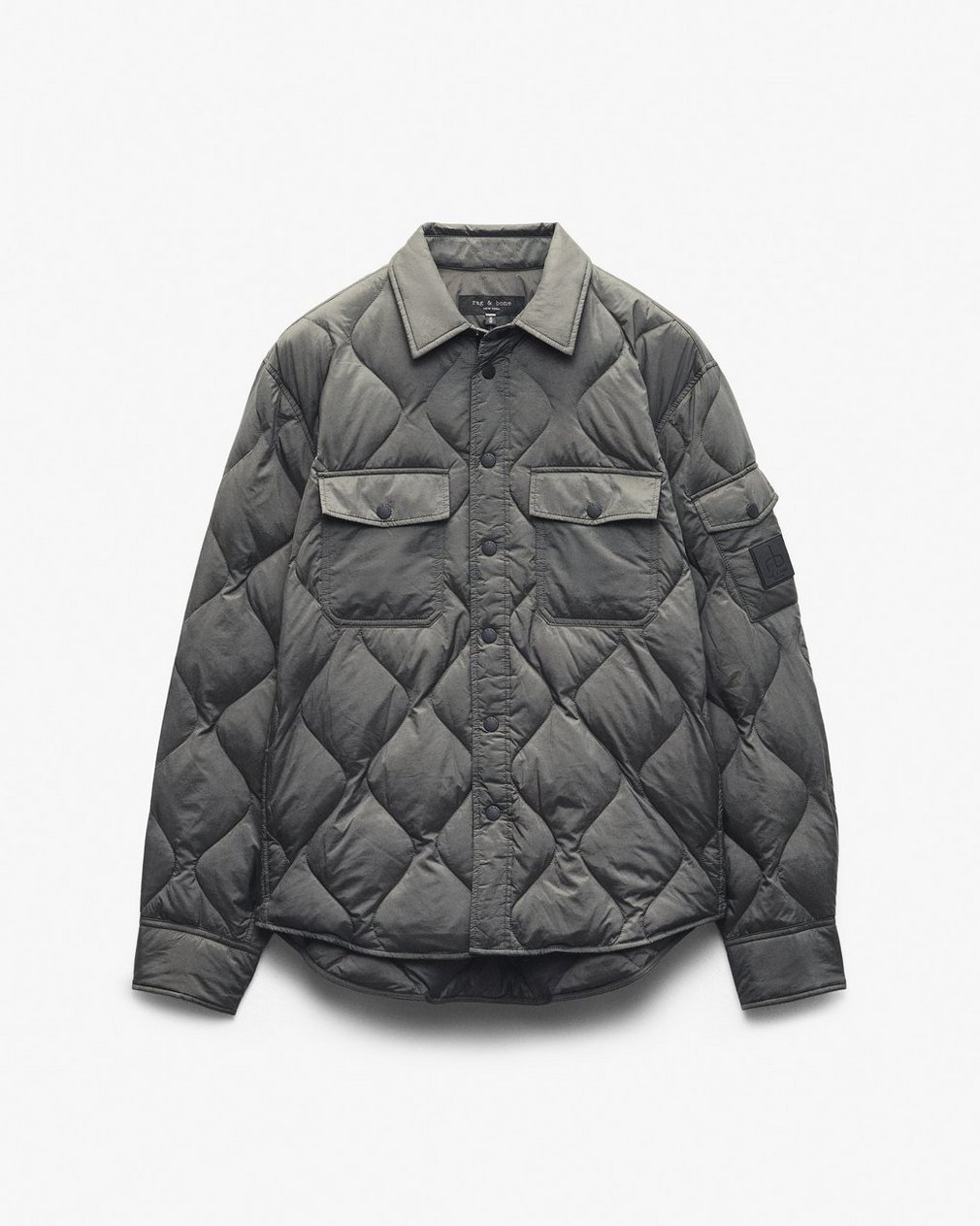 Dane Quilted Shirt Jacket Dark Shadow - Image 2