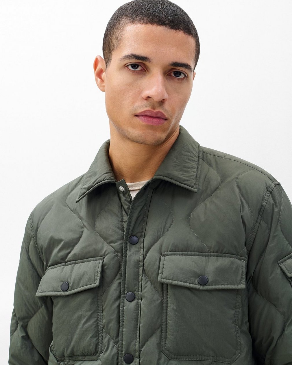 Dane Quilted Shirt Jacket Dark Shadow - Image 4