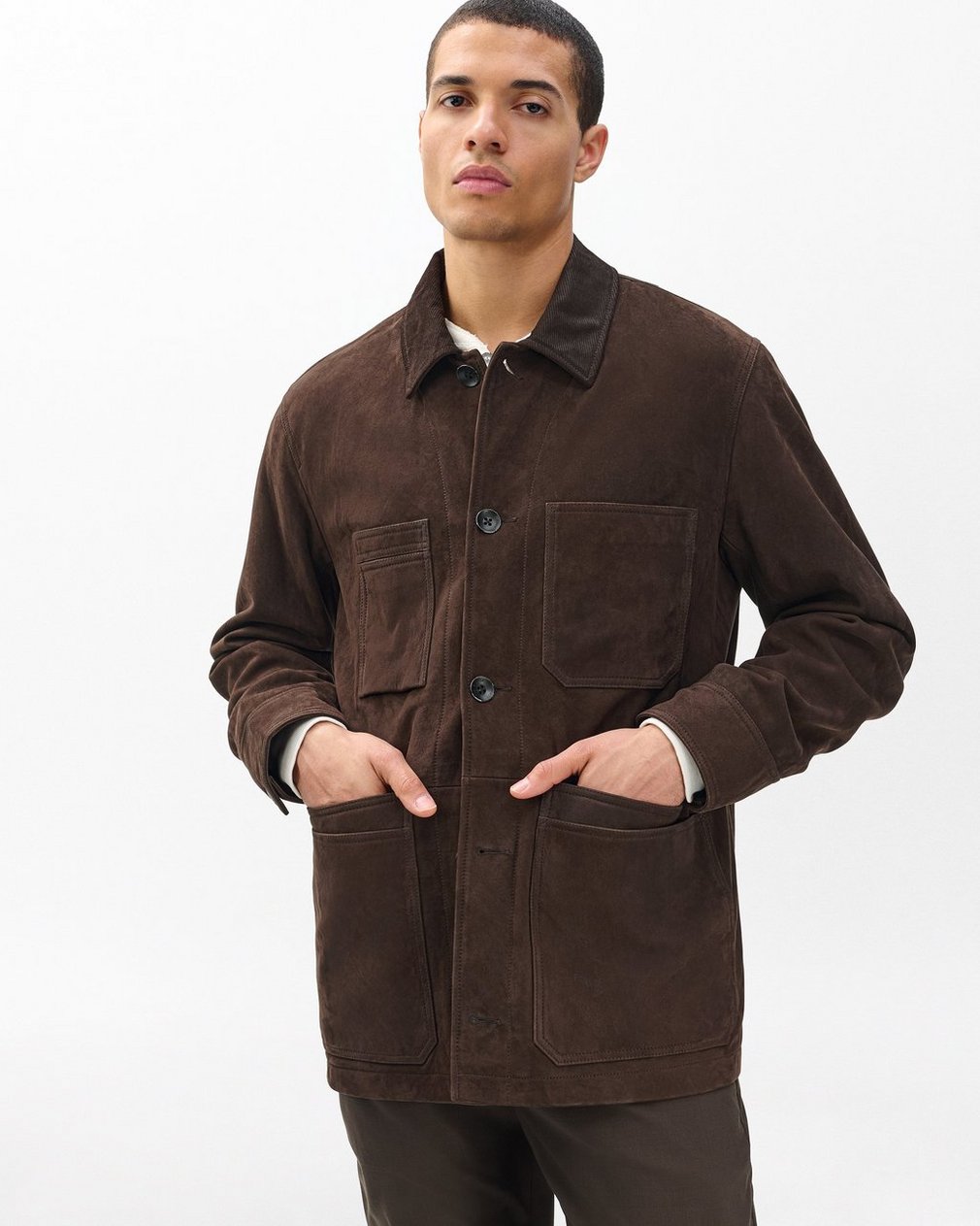 Graham Suede Chore Jacket Brown