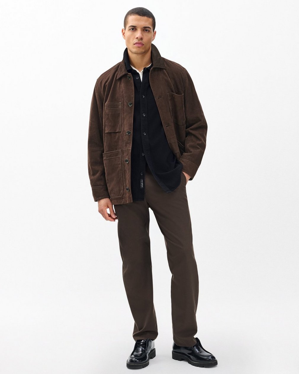 Graham Suede Chore Jacket Brown - Image 3