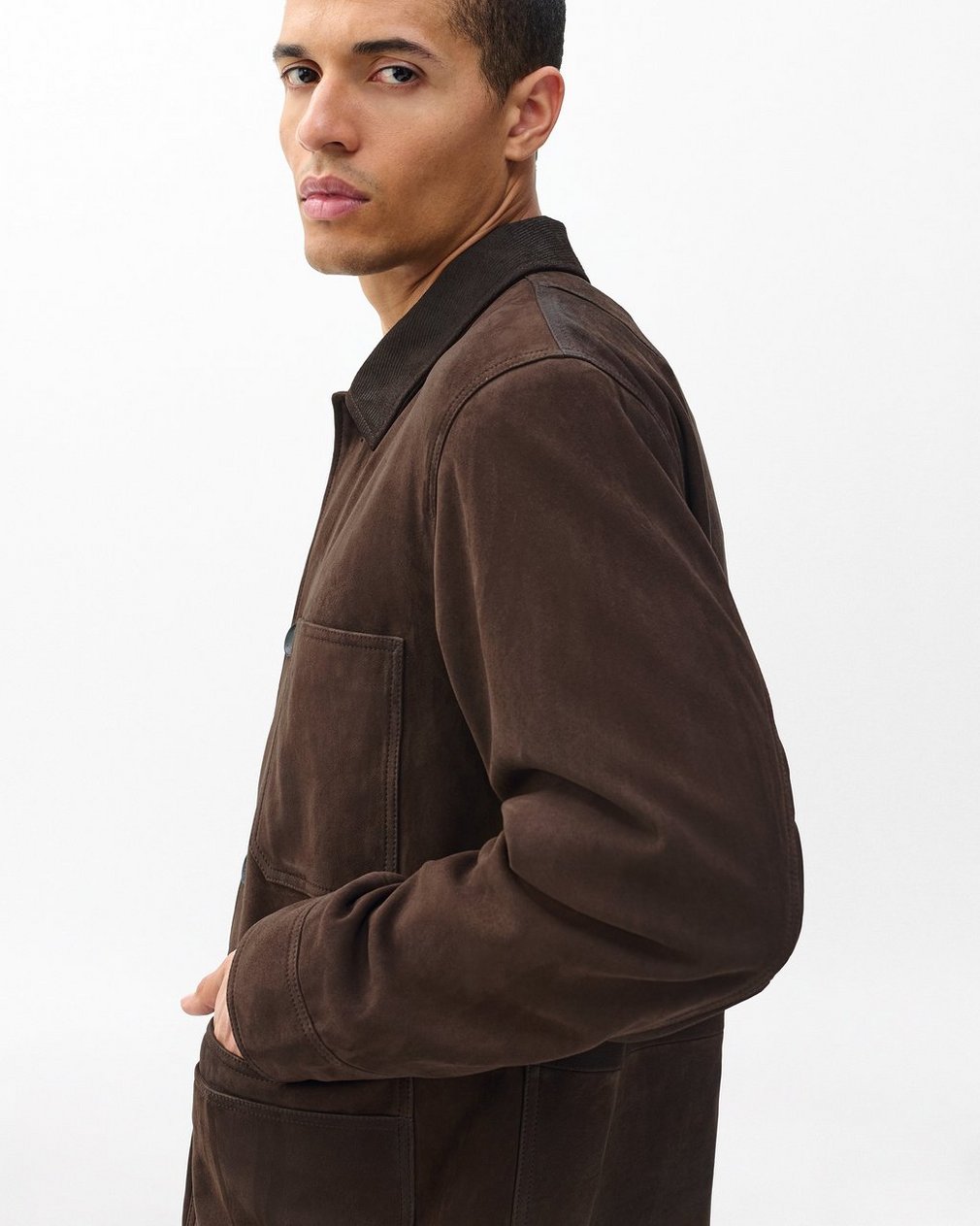 Graham Suede Chore Jacket Brown - Image 5