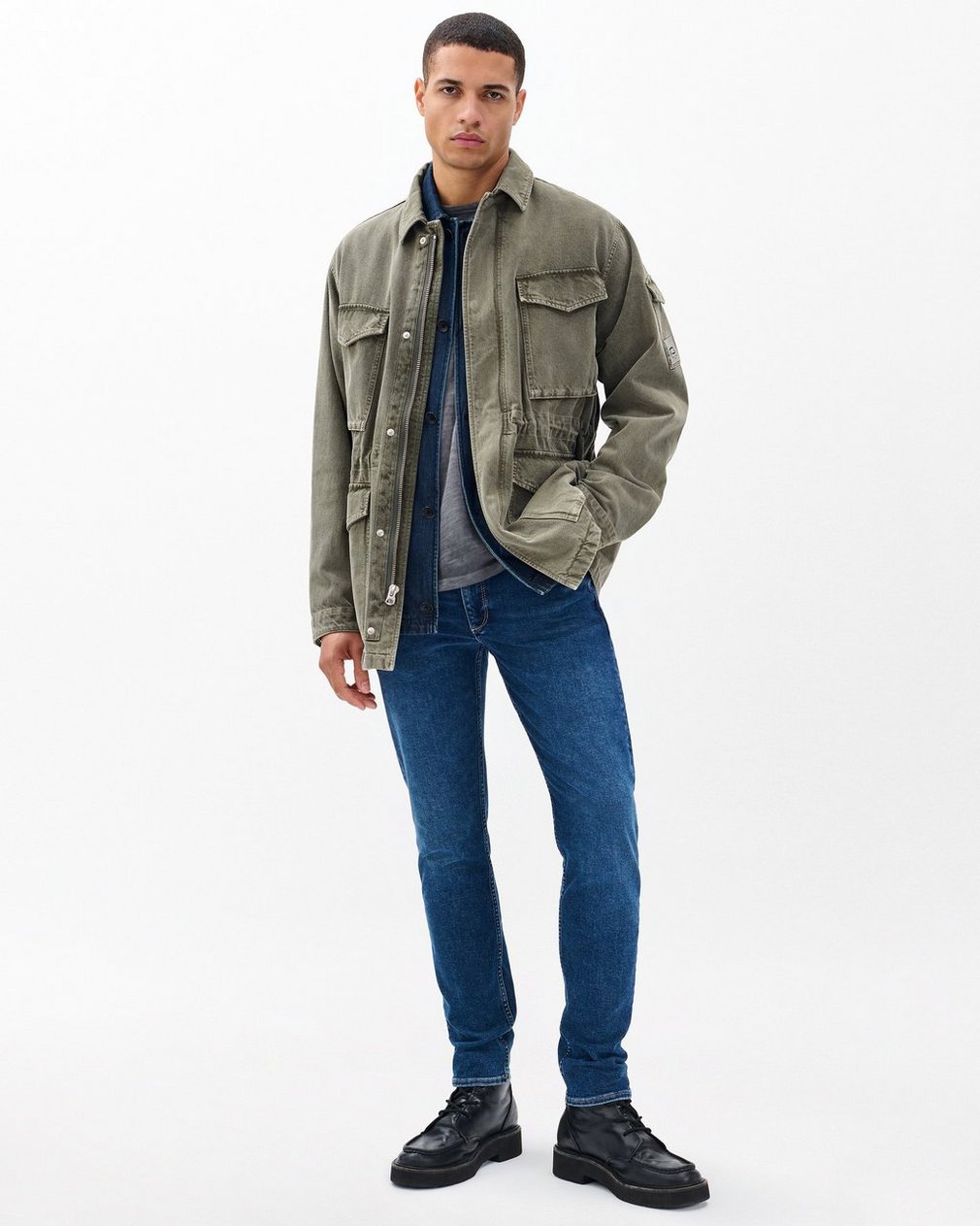Denim Field Jacket Dark Shadow - Image 3
