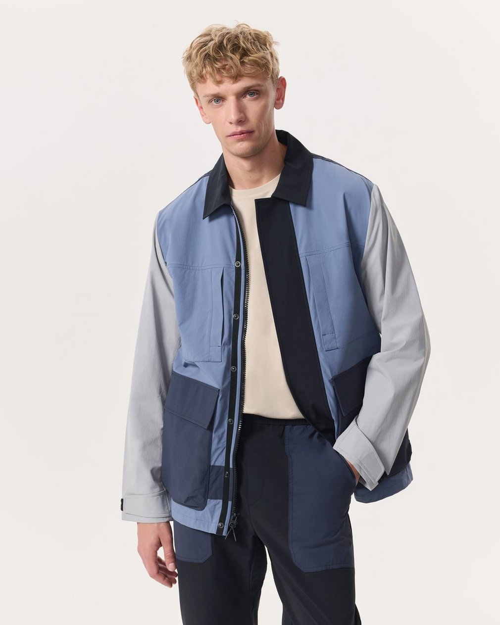 Pace Color-Blocked Chore Jacket Grey Multi