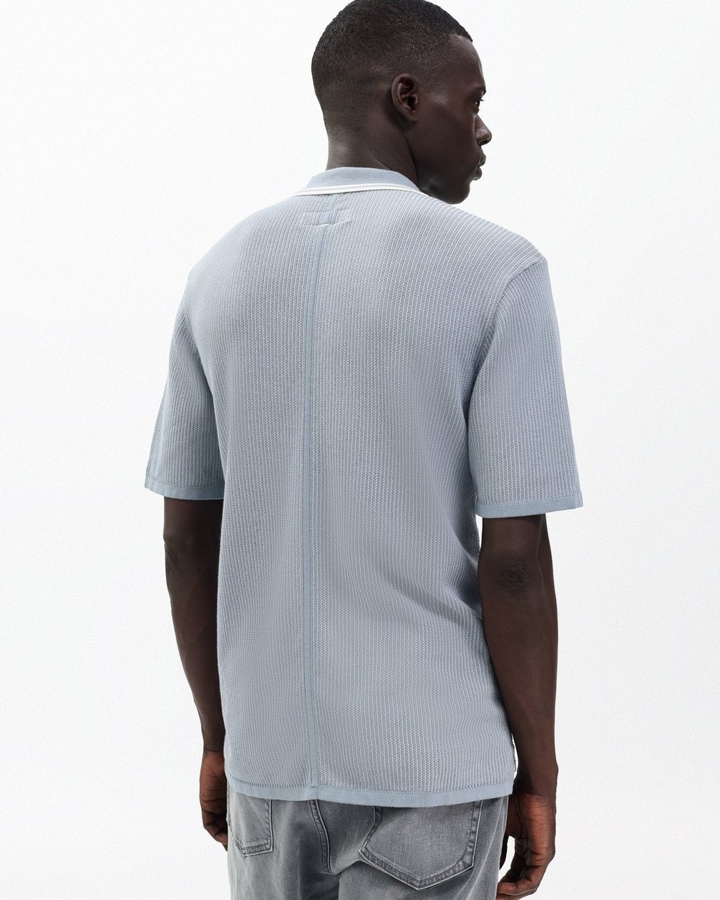 Harvey Tipped Knit Polo Light Blue - Image 6