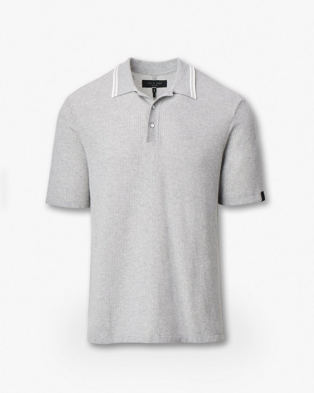 Harvey Tipped Knit Polo Heather Grey - Image 2