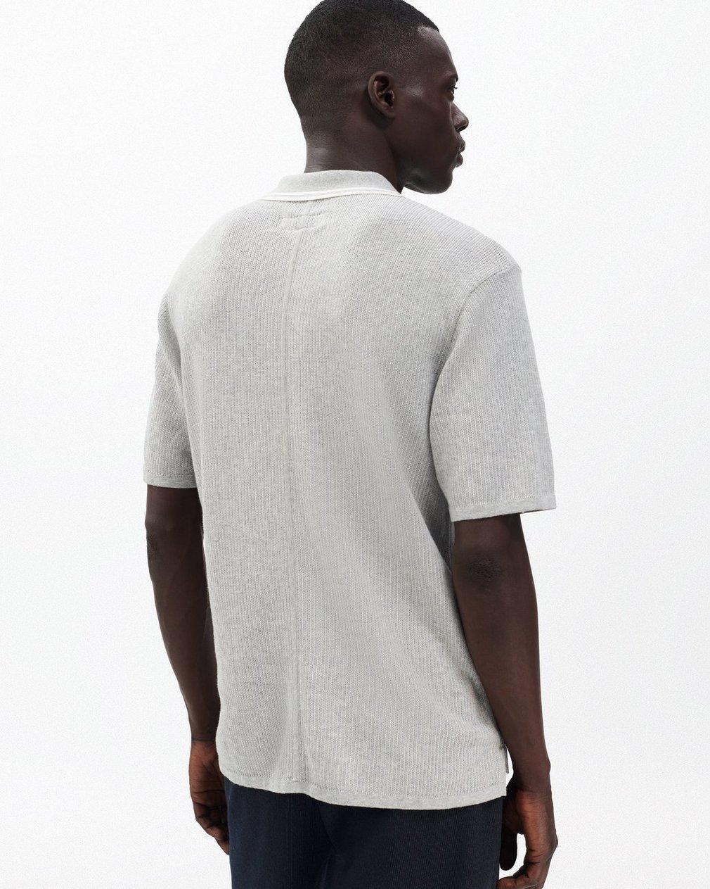 Harvey Tipped Knit Polo Heather Grey - Image 6