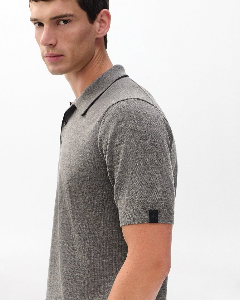 Crawford Wool-Cashmere Knit Polo Brown - Image 4