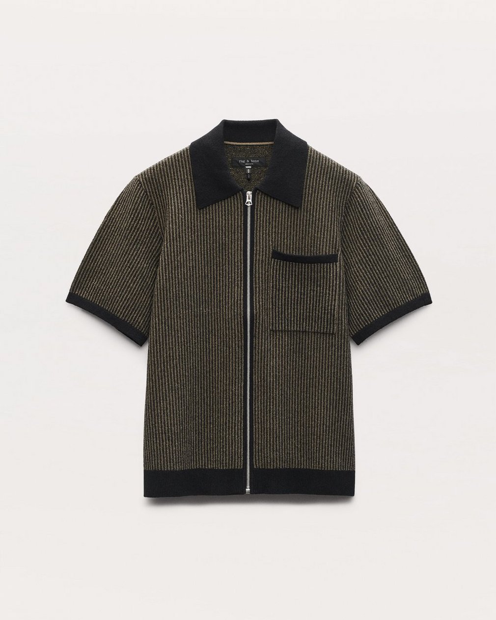 Zuma Zip Knit Polo Shirt Black - Image 2