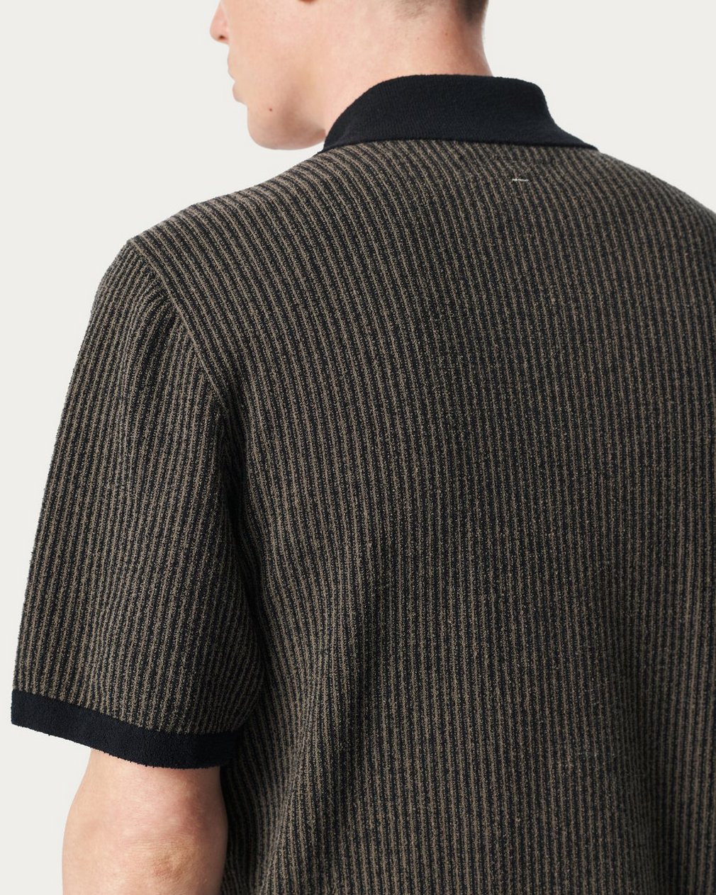 Zuma Zip Knit Polo Shirt Black - Image 5