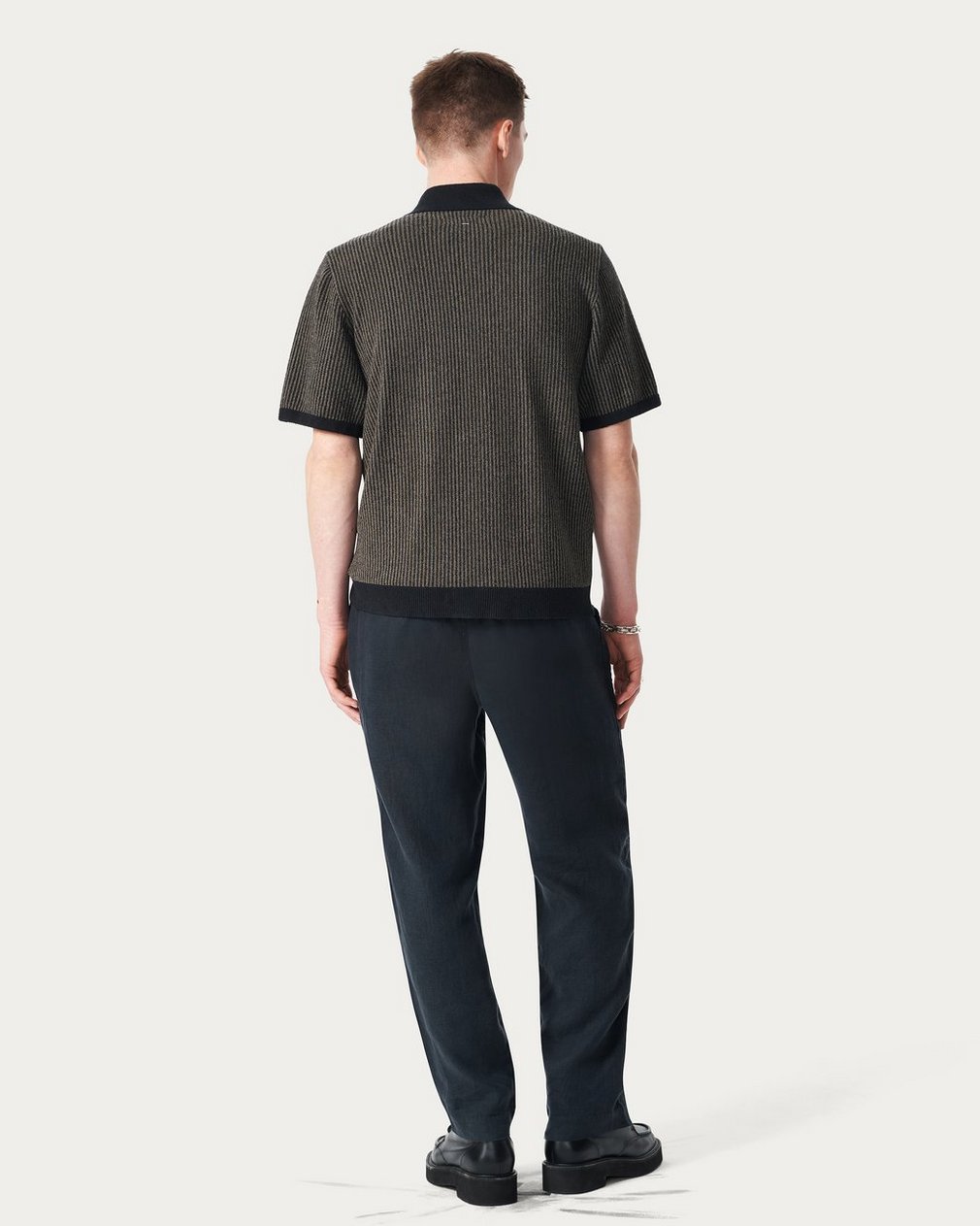 Zuma Zip Knit Polo Shirt Black - Image 6