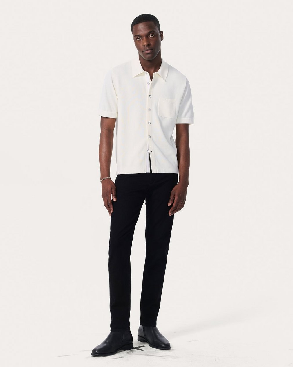 Dalton Knit Shirt White - Image 3