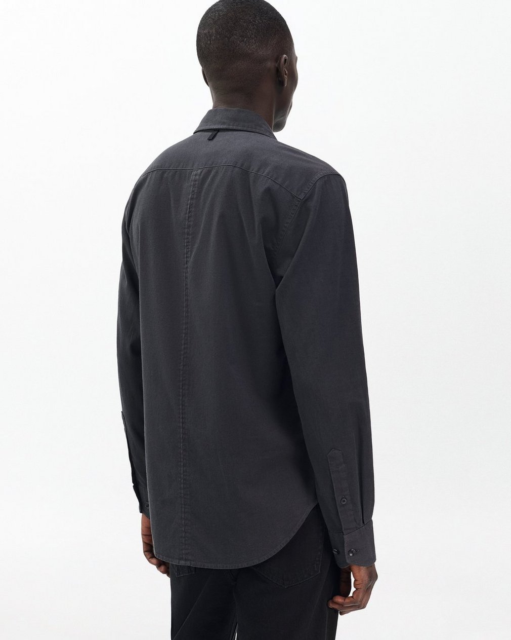 Tomlin Stretch Dobby Shirt Charcoal Grey - Image 6