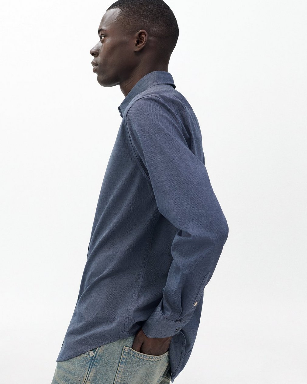 Tomlin Stretch Dobby Shirt Shark Blue - Image 4