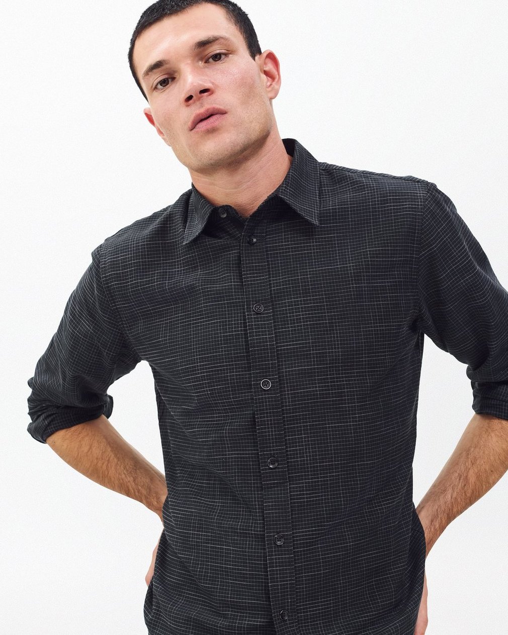 Tomlin Crosshatch Shirt Black/Grey