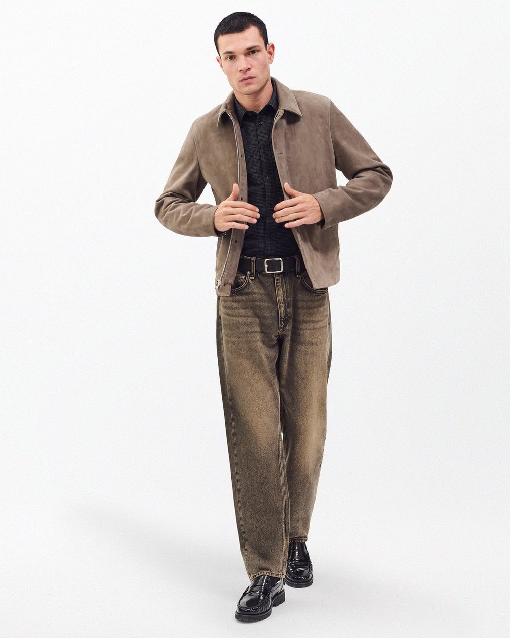 Tomlin Crosshatch Shirt Black/Grey - Image 3