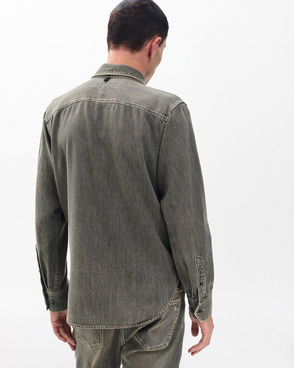 Jack Infuse Denim Shirt Grey Olive - Image 5