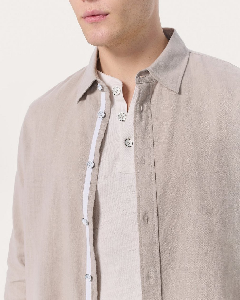 Finch Linen-Blend Shirt Chime Grey - Image 4