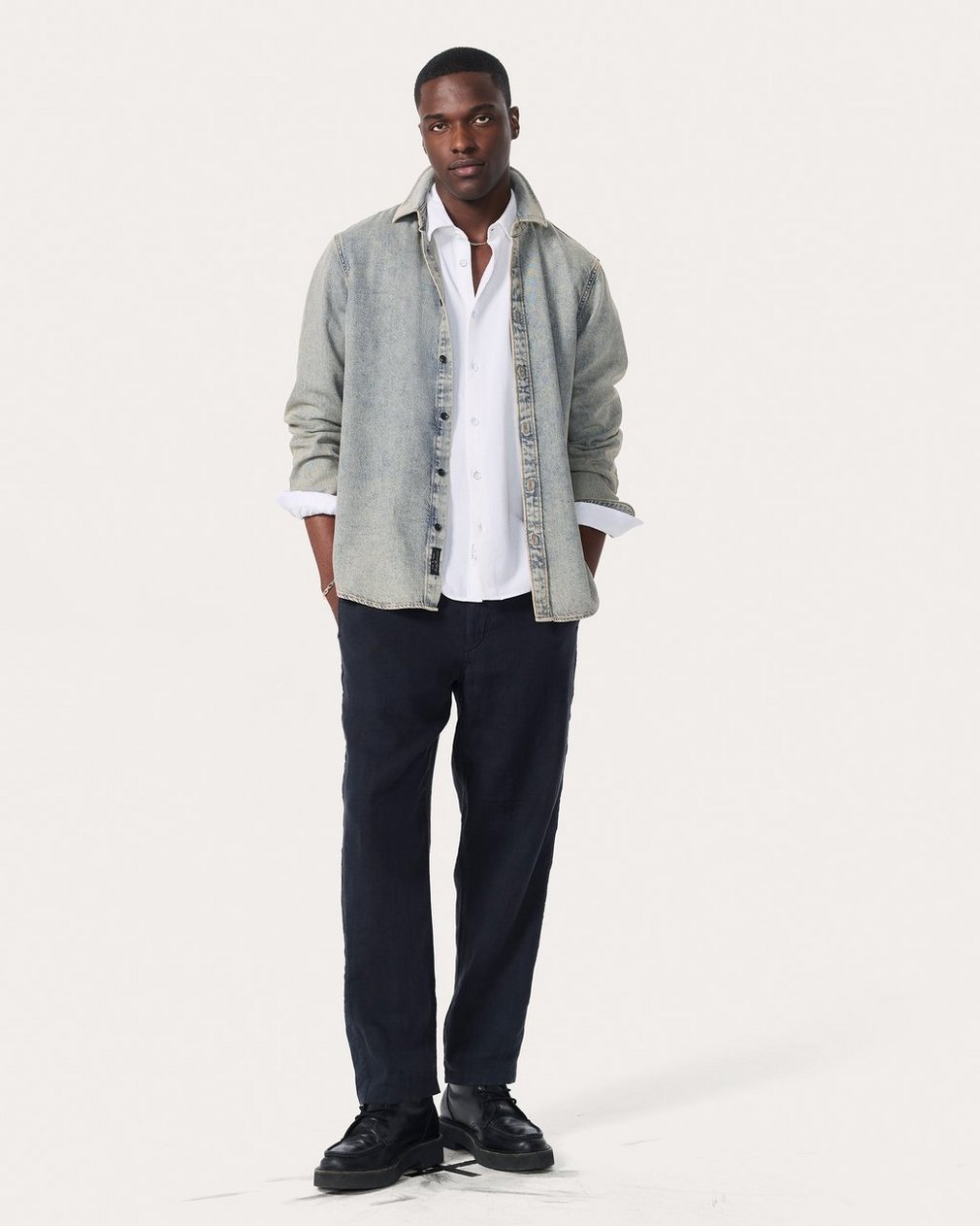 Dalton Canvas Shirt White - Image 3