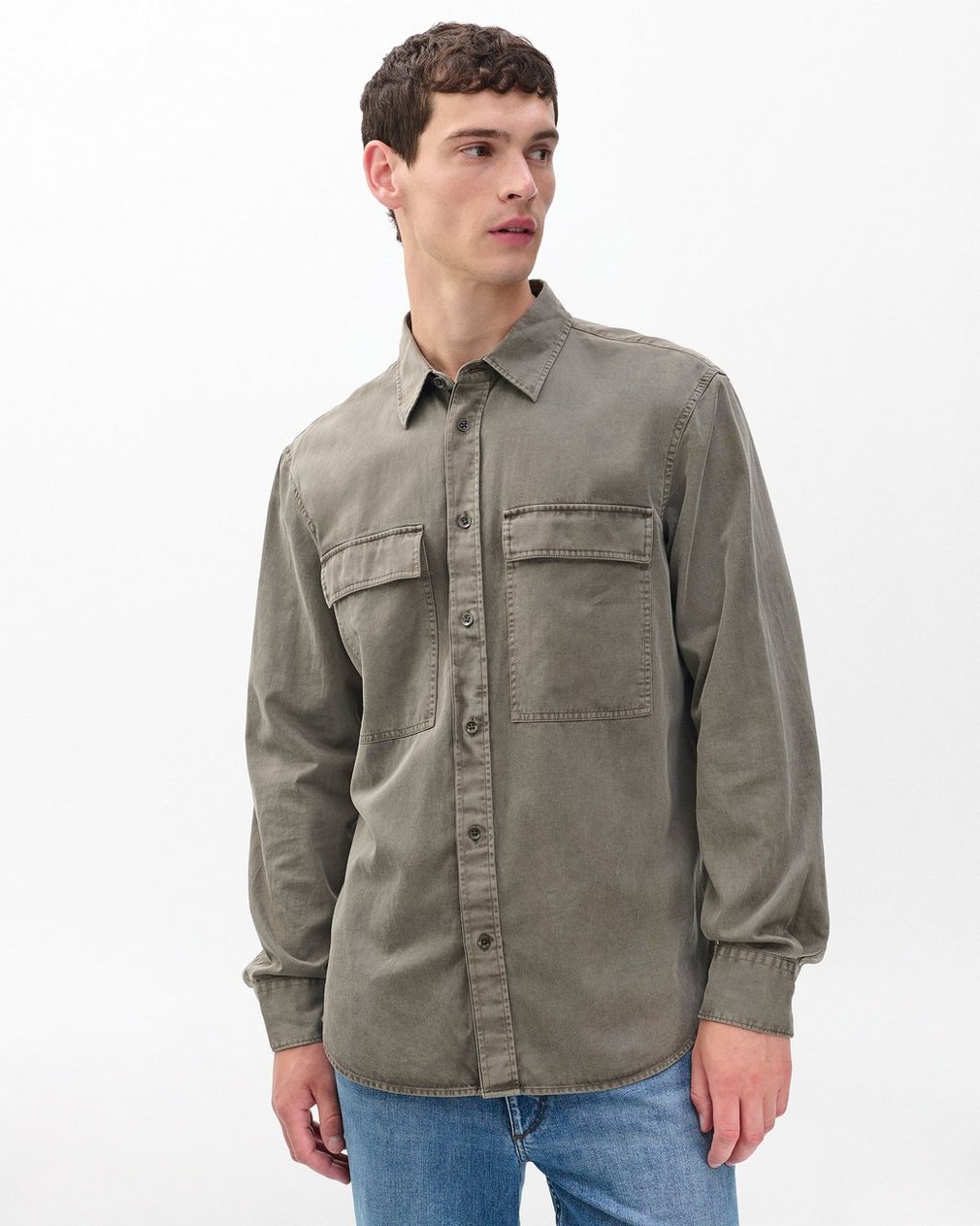 Finch Overdyed Shirt Brown