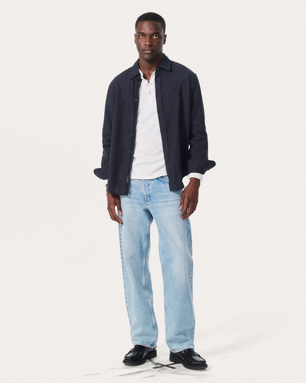 Finch Linen-Blend Shirt Black - Image 3