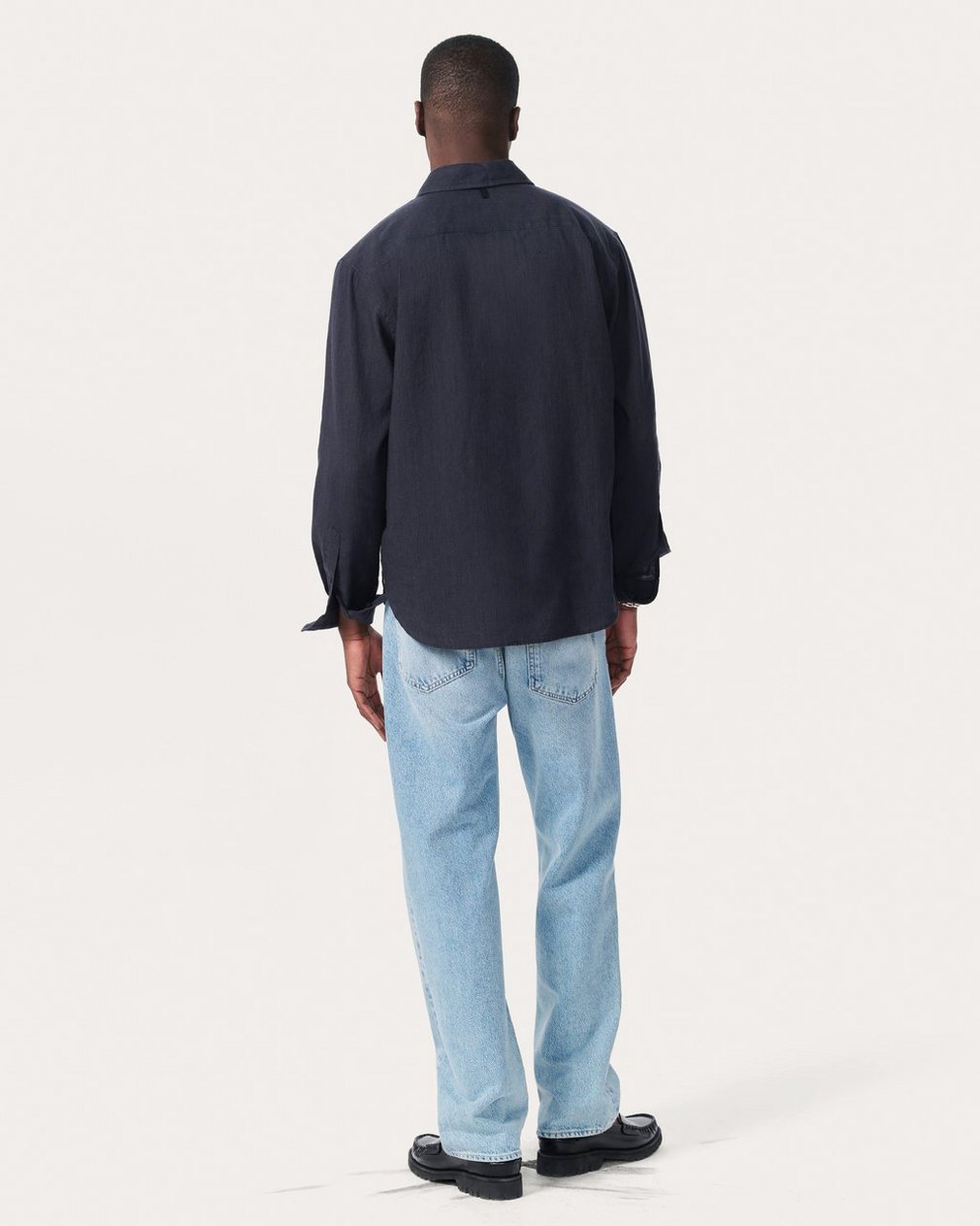 Finch Linen-Blend Shirt Black - Image 7