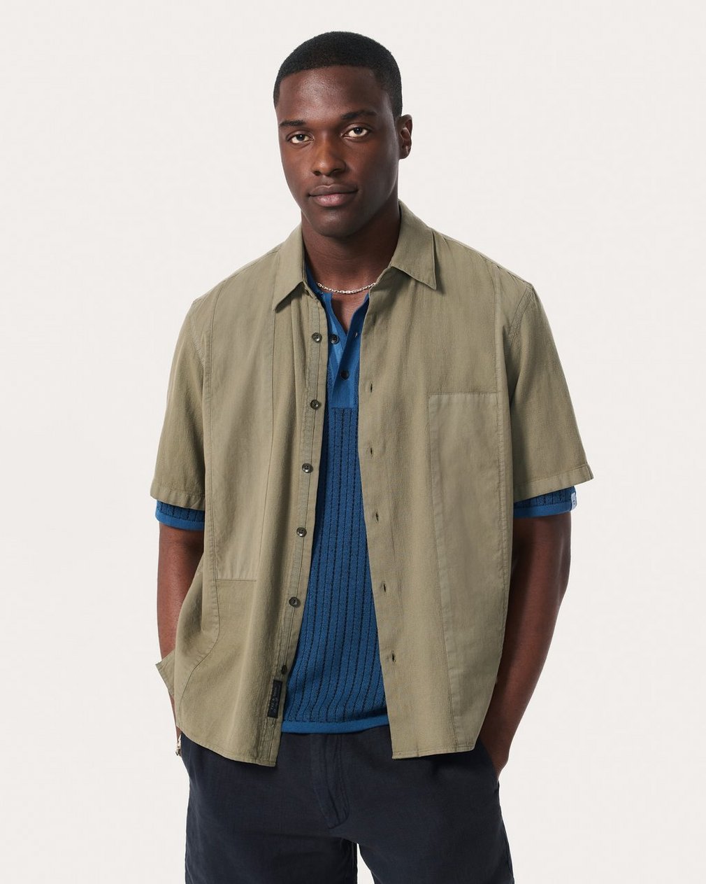 Dalton Patchwork Shirt Burnt Olive