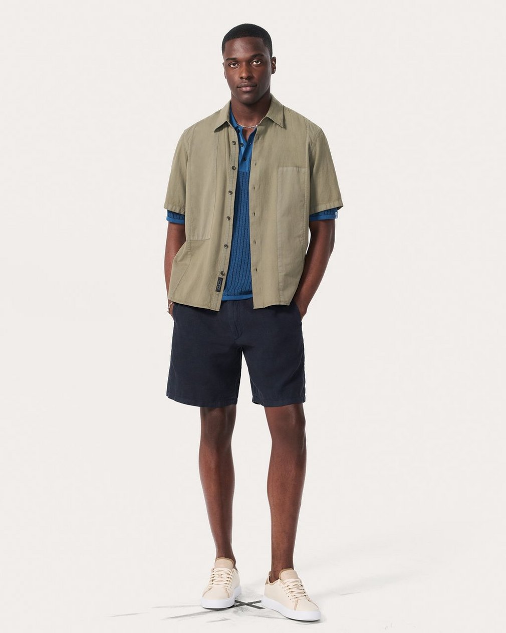 Dalton Patchwork Shirt Burnt Olive - Image 3