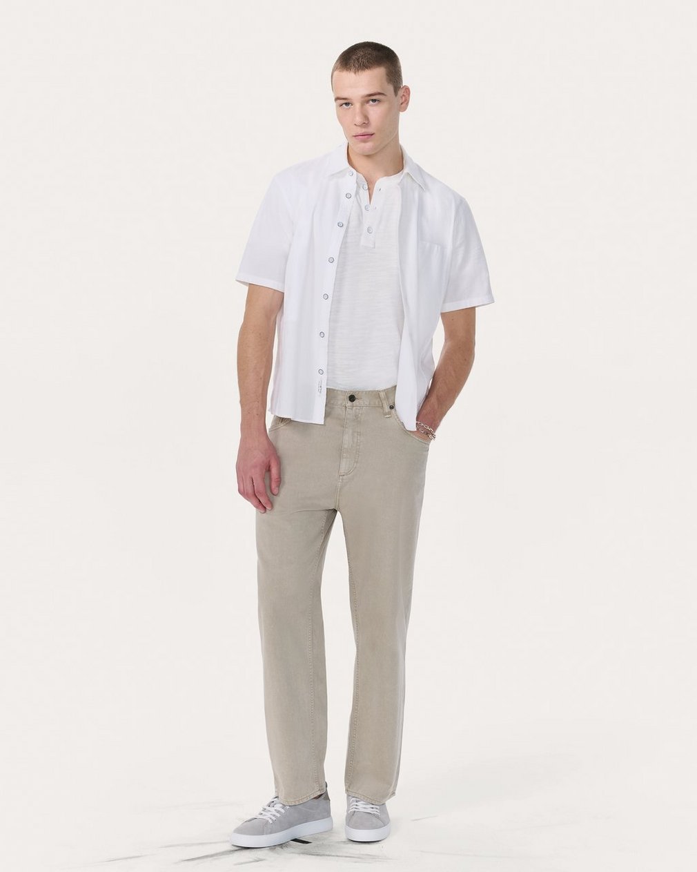 Dalton Patchwork Shirt White - Image 3