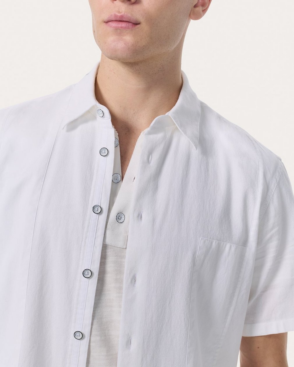 Dalton Patchwork Shirt White - Image 4