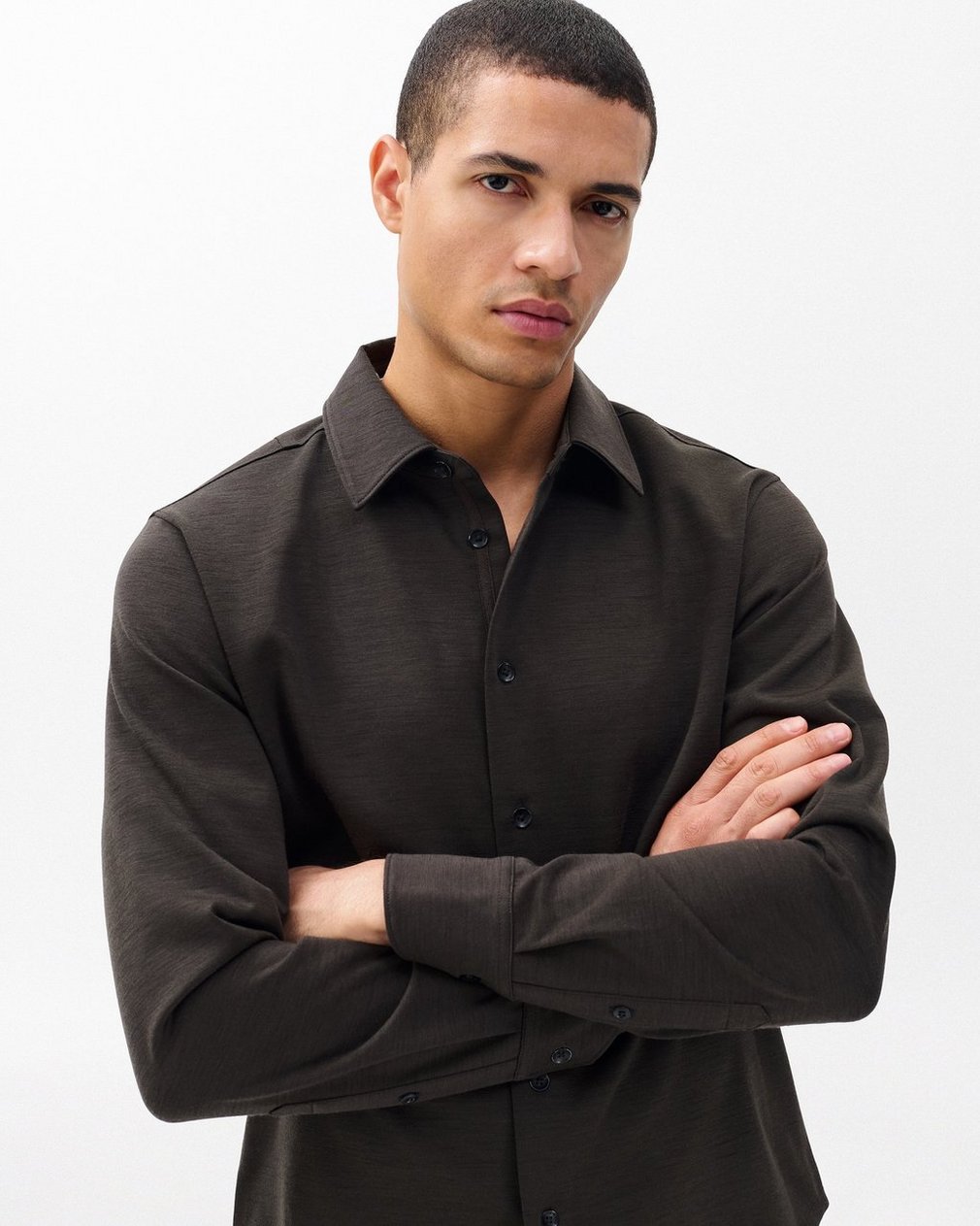Tomlin Merino Wool Knit Shirt Stonewall