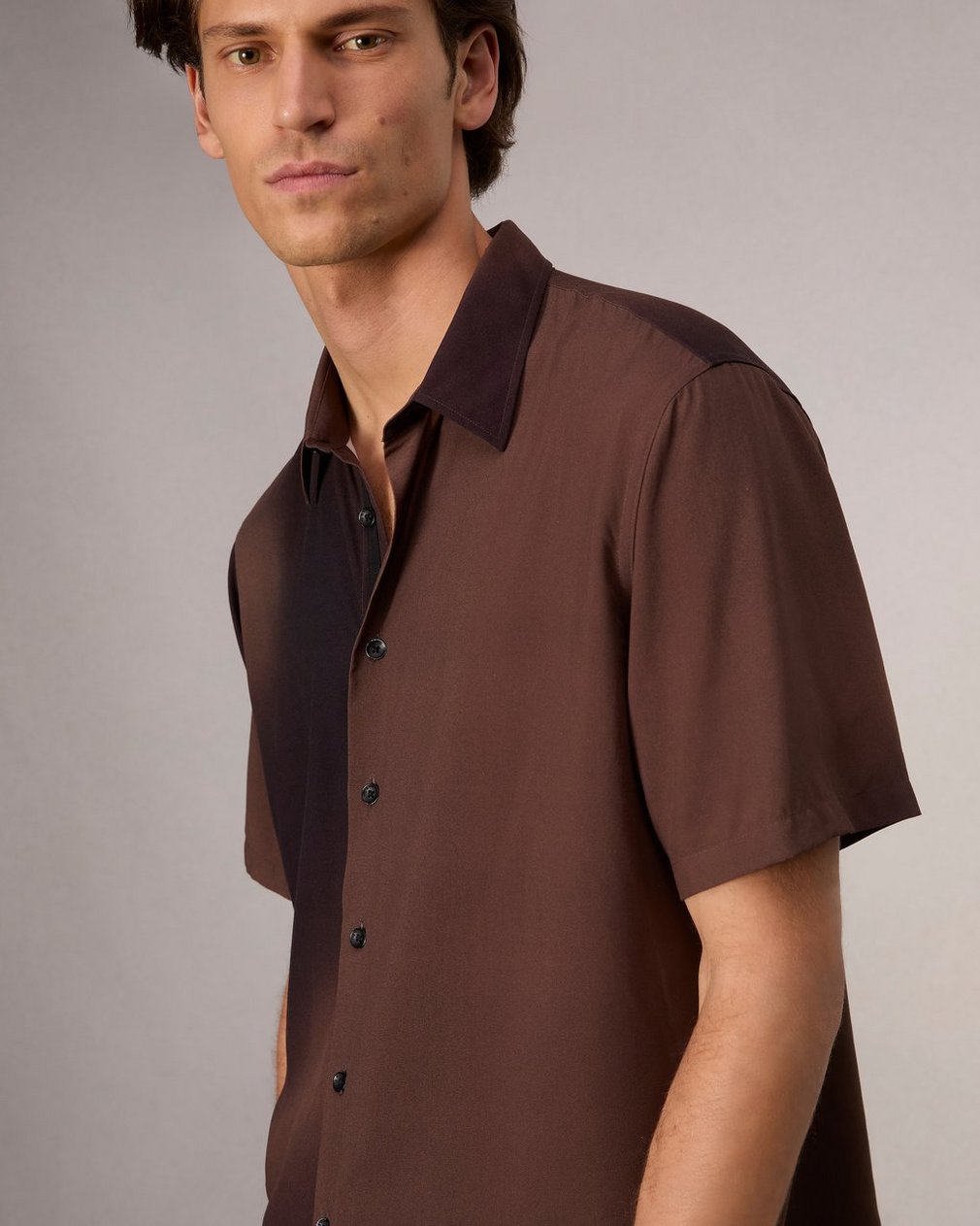 Dalton Printed Shirt Brown Gradient - Image 6