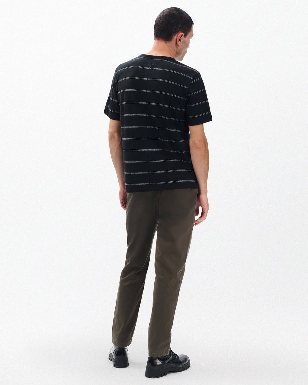 Classic Striped T Shirt Black - Image 5