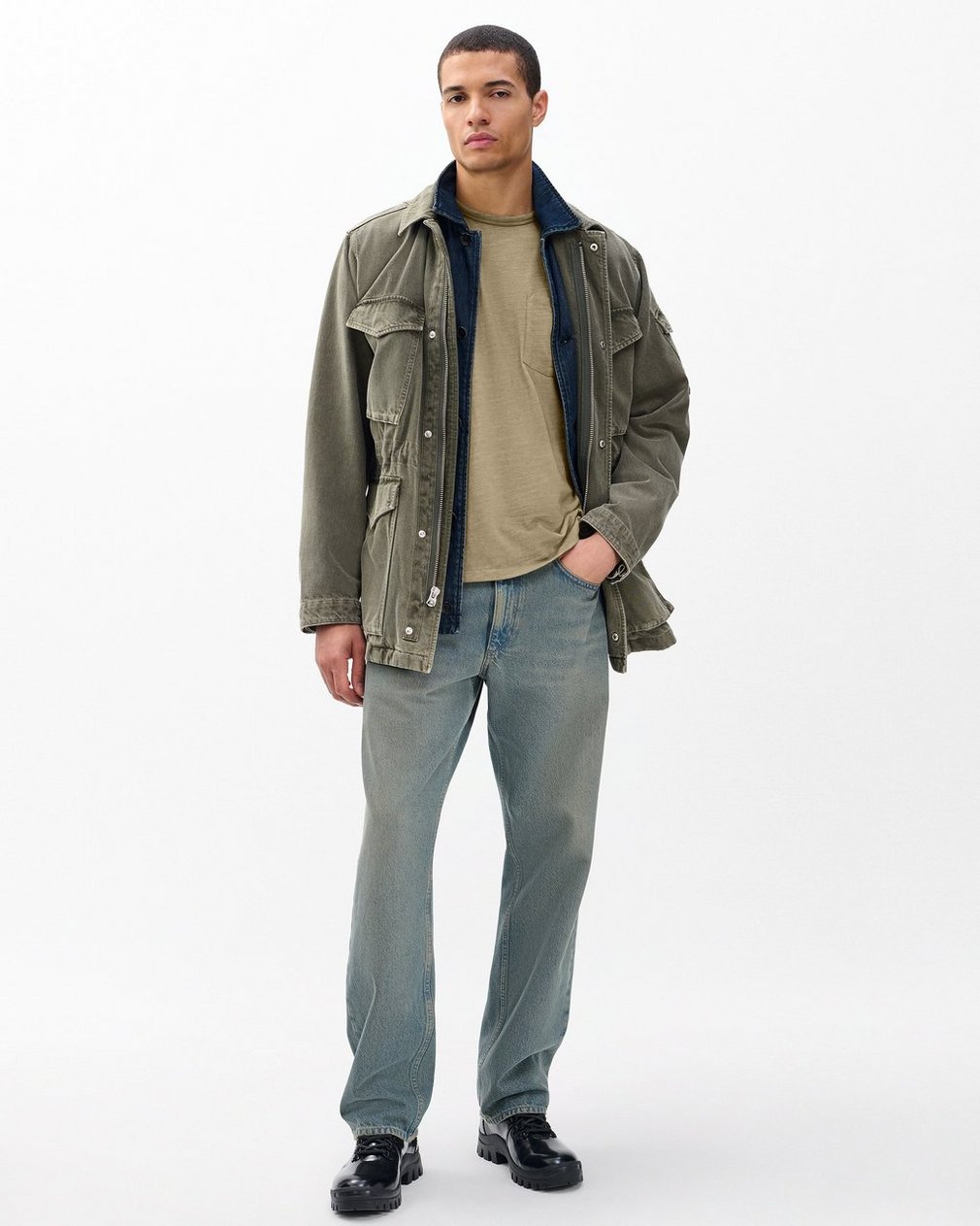Washed Classic Flame T Shirt Sage - Image 3