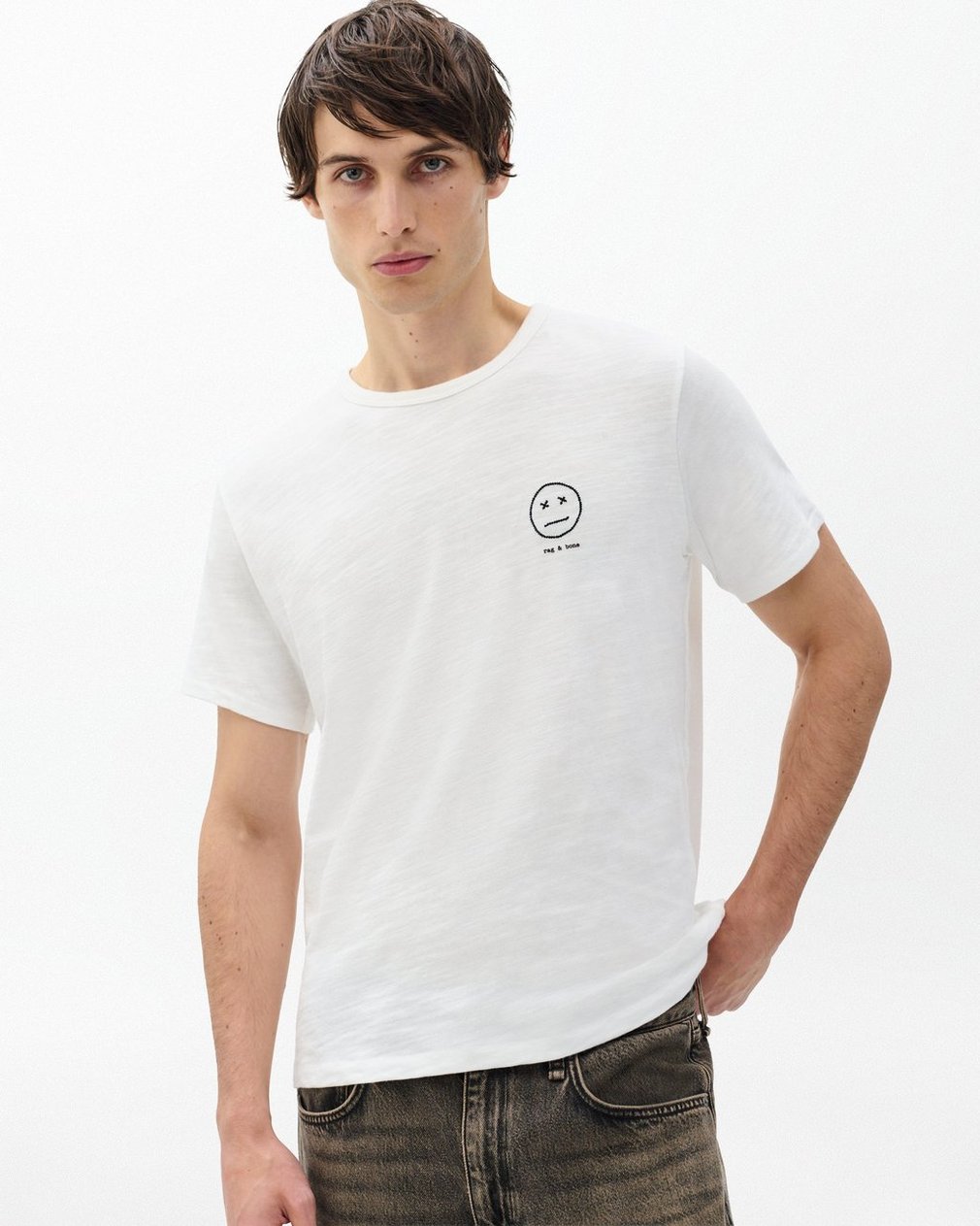 Sour Face Embroidered T Shirt White - Image 2