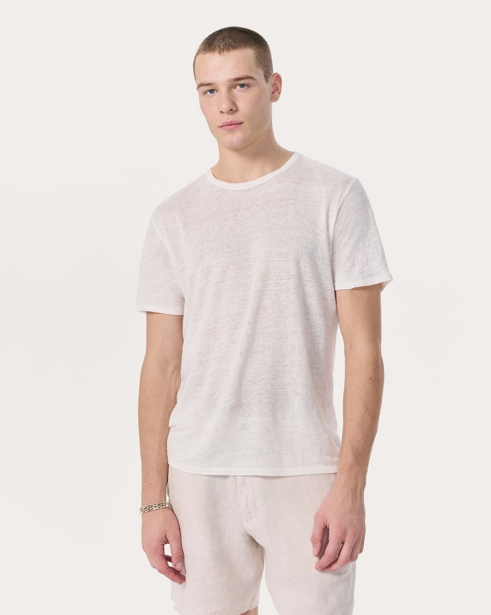 Classic Linen T Shirt Chalk - Image 2