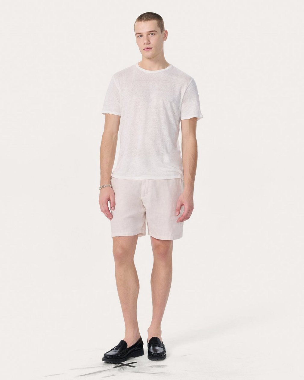 Classic Linen T Shirt Chalk - Image 3