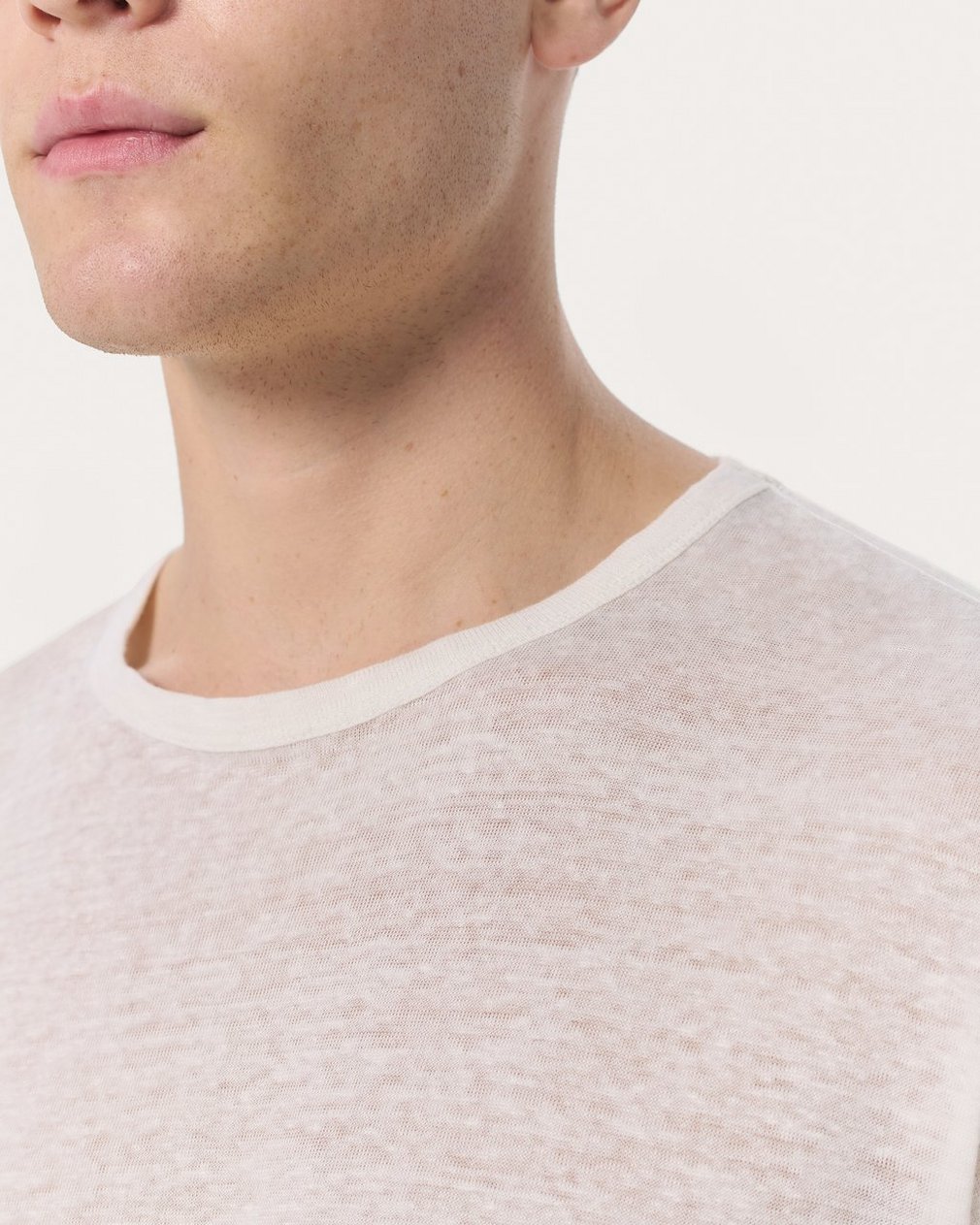 Classic Linen T Shirt Chalk - Image 4