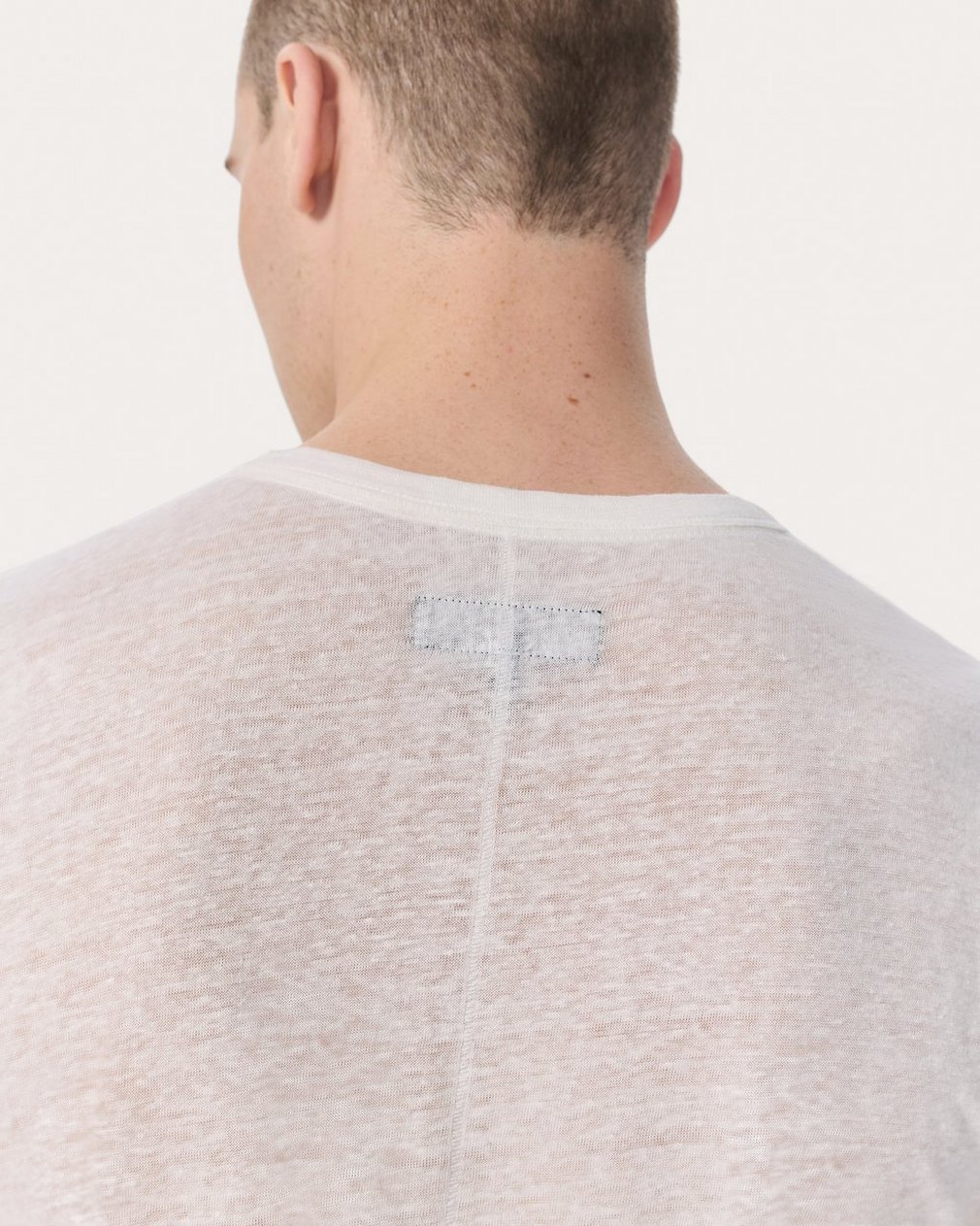 Classic Linen T Shirt Chalk - Image 5