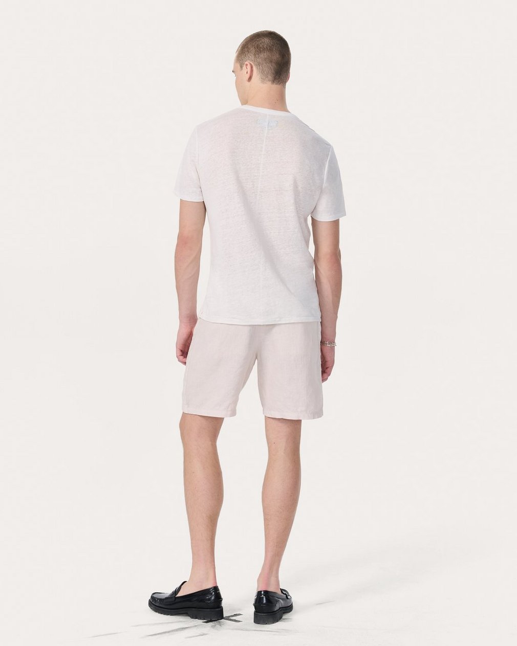 Classic Linen T Shirt Chalk - Image 6