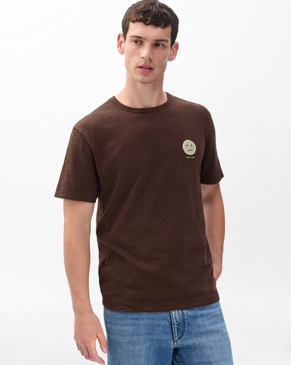 Sour Face Embroidered T Shirt Brown Multi - Image 2