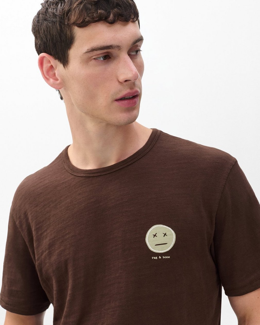 Sour Face Embroidered T Shirt Brown Multi - Image 3