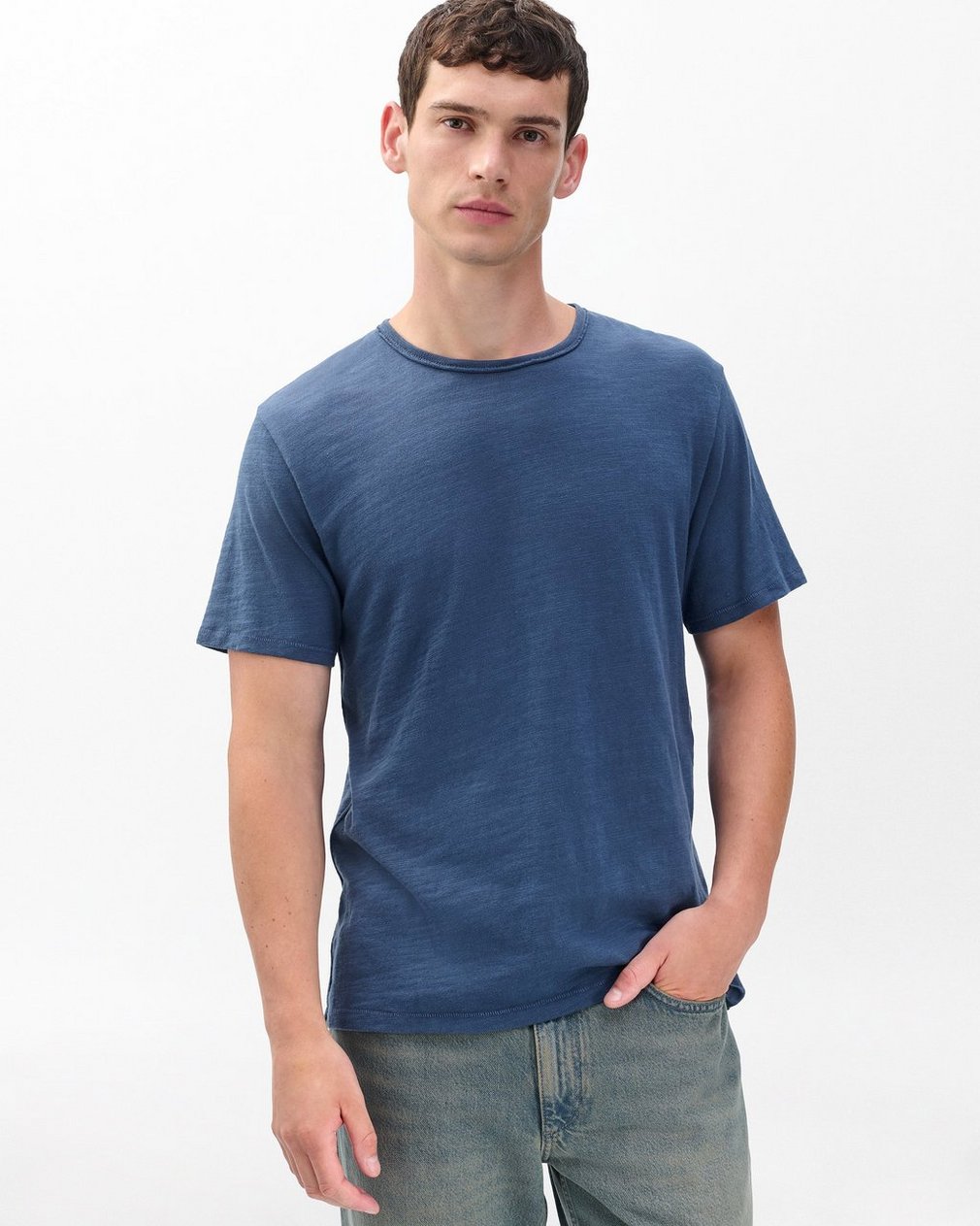 Classic Flame T Shirt Worn Indigo - Image 2