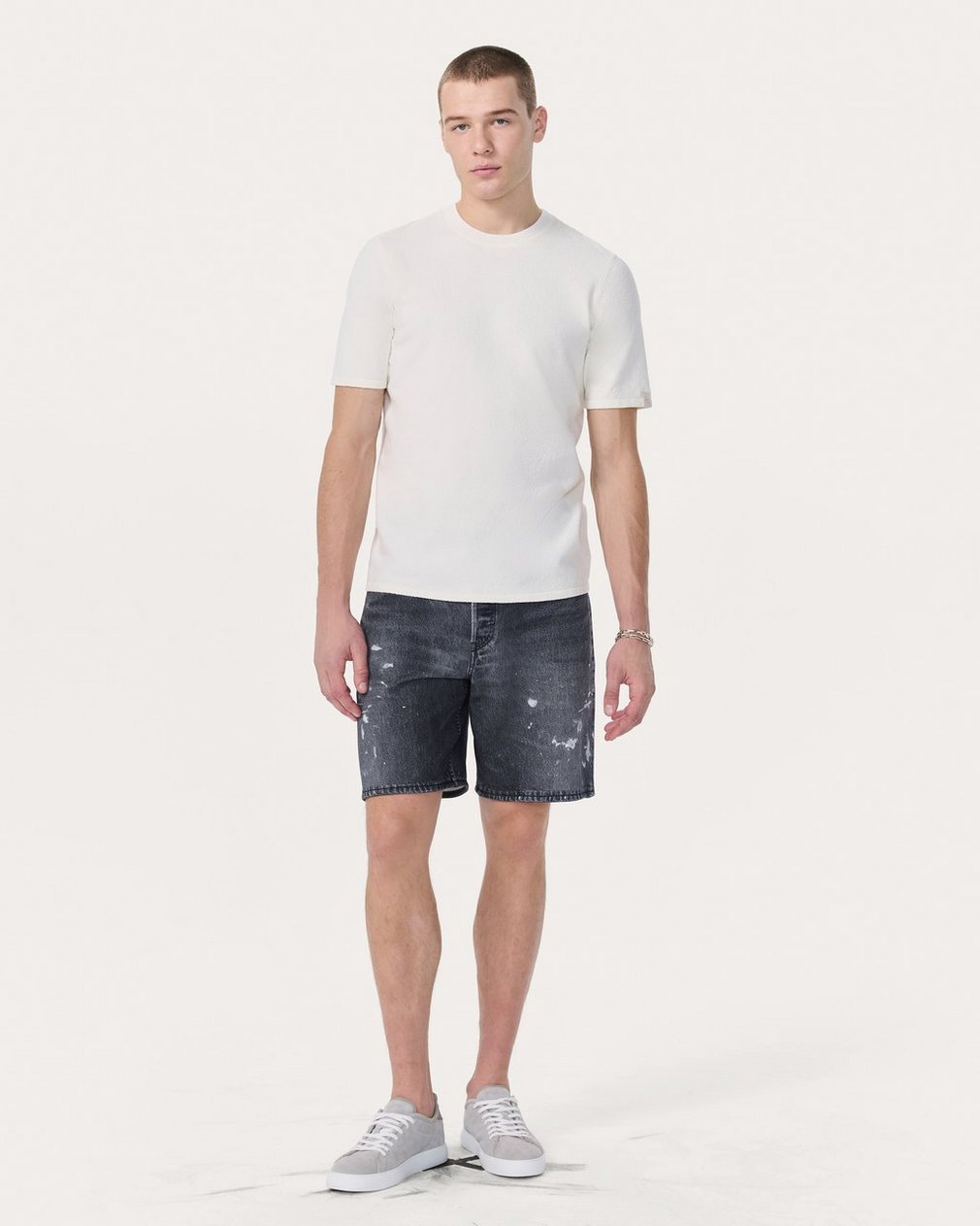 Zuma Knit T Shirt Chalk - Image 3
