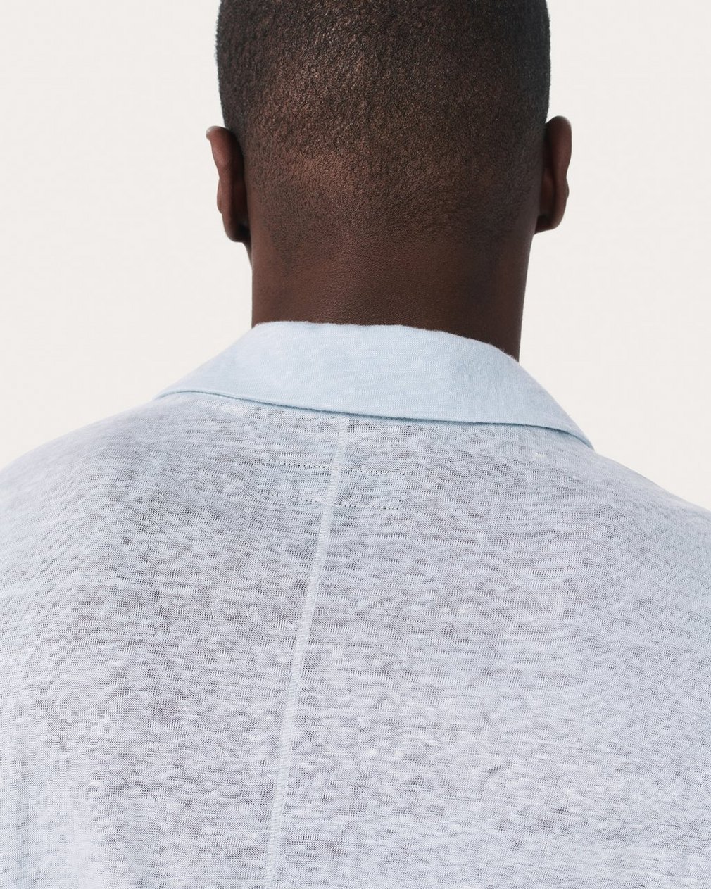Linen Johnny Collar Polo Arctic - Image 5