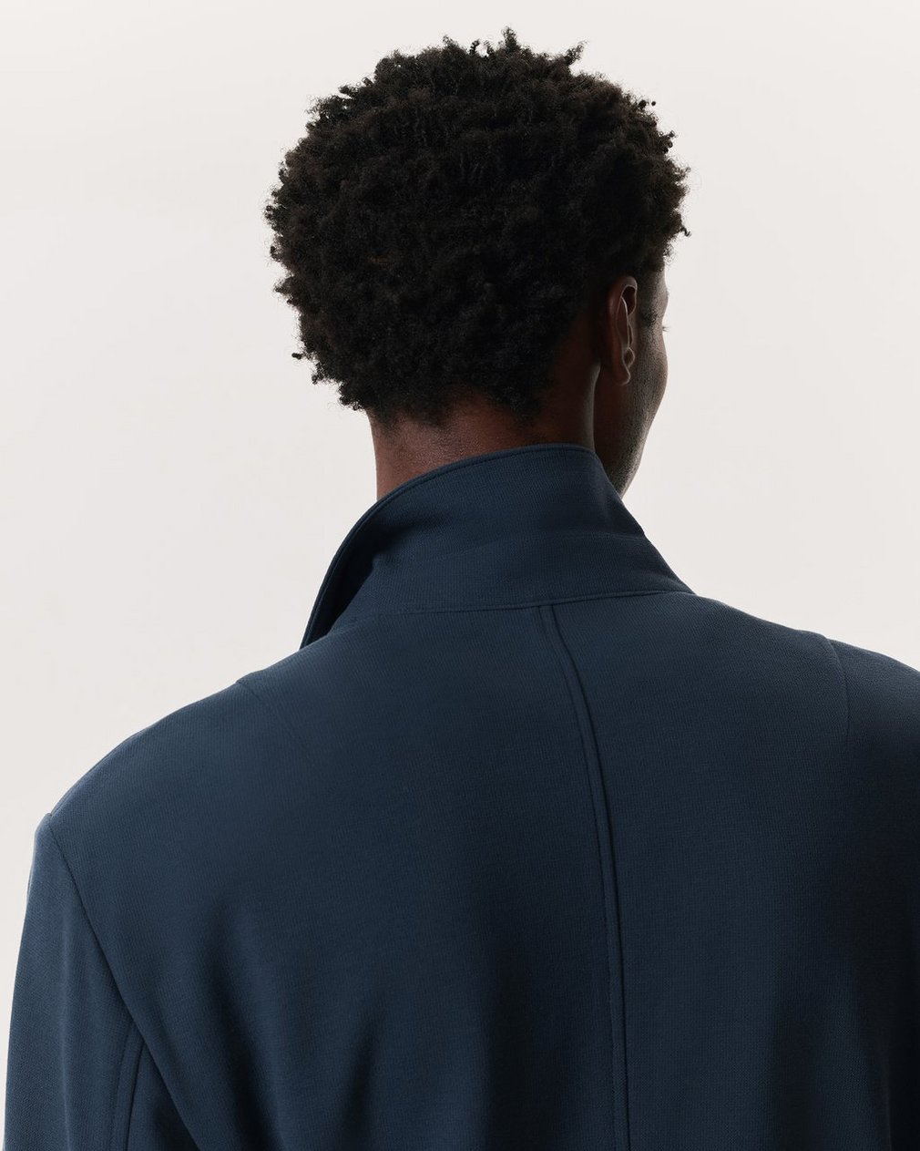 Achilles Italian Cotton-Blend Knit Blazer Ink Blue - Image 6
