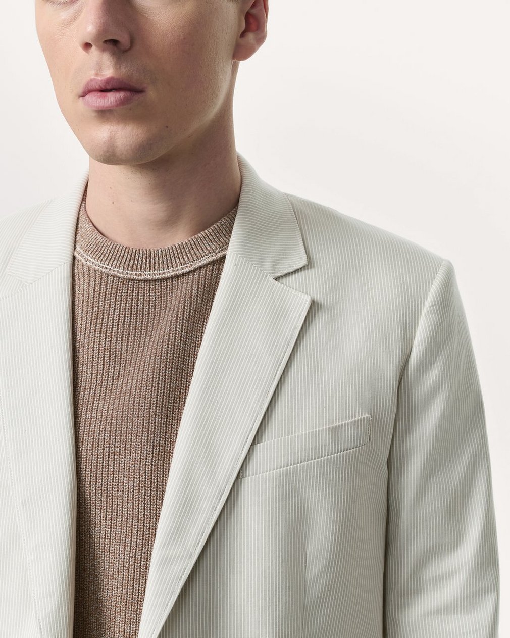 Butler Striped Stretch Cotton Blazer Grey Stripe - Image 6