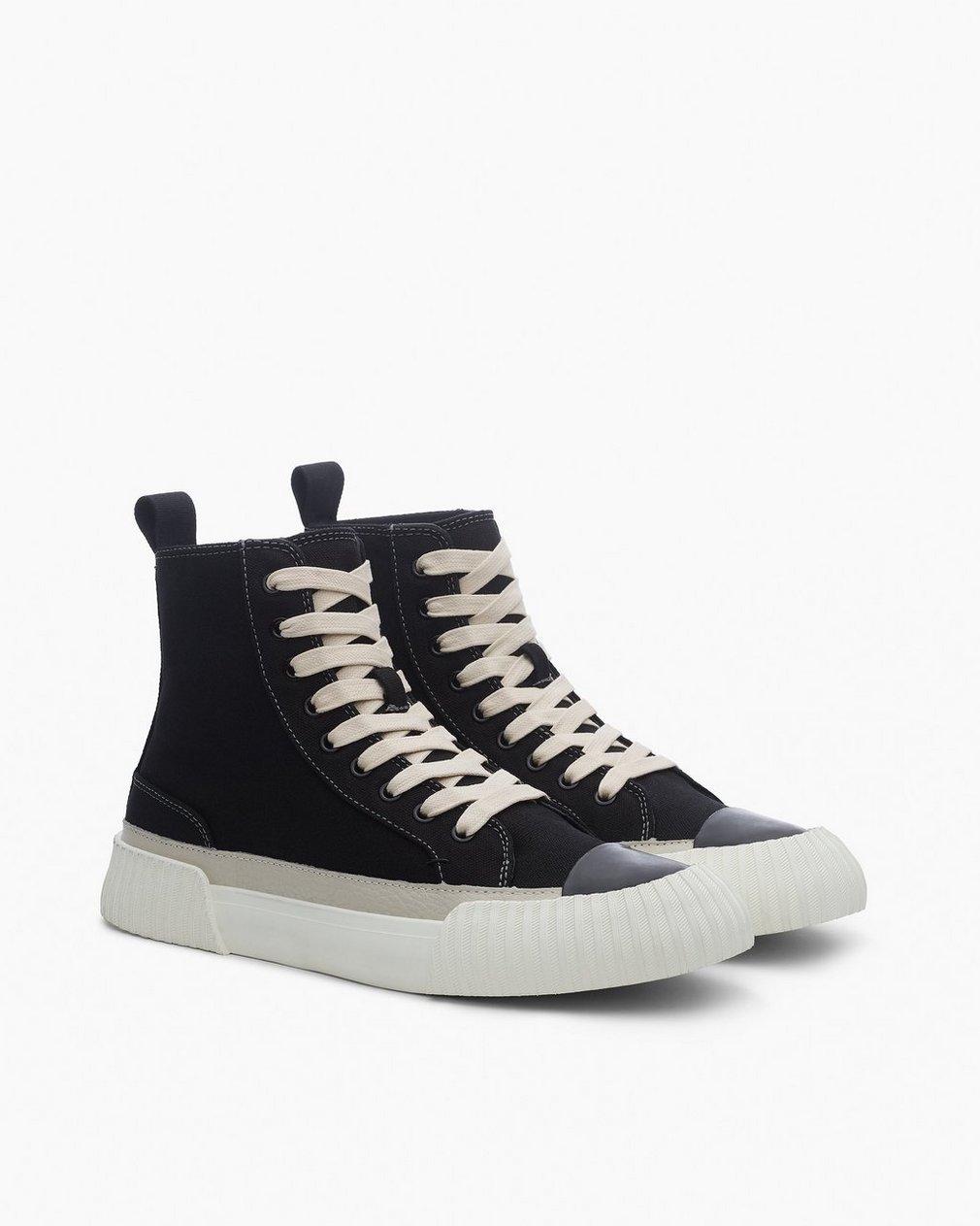 Jones High-Top Canvas Sneakers Black - Image 4