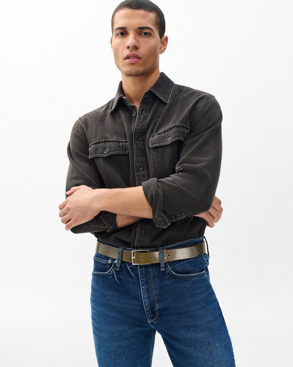Parker Leather Belt Olive - Image 2