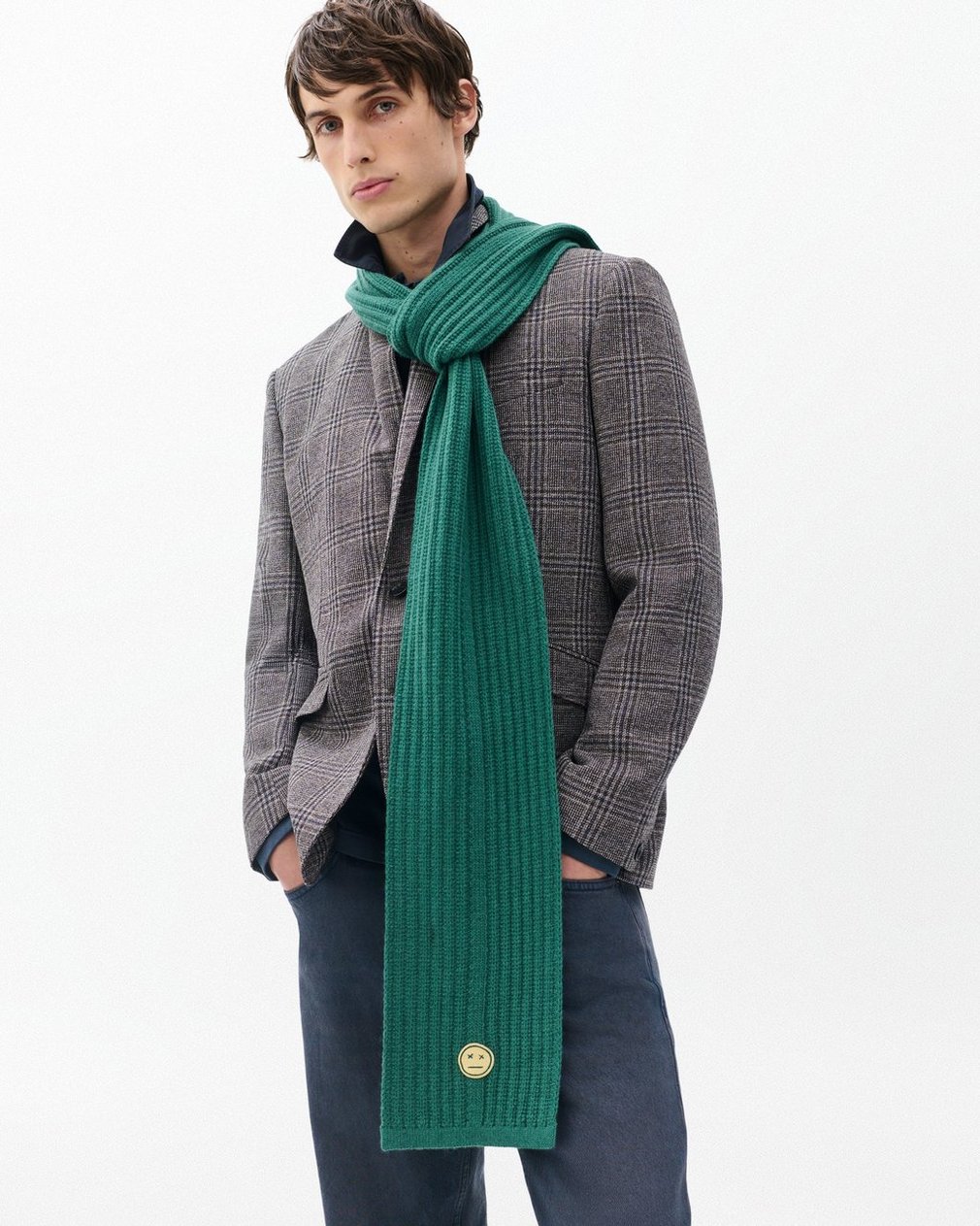 Sour Face Wool Scarf Pine Multi - Image 2