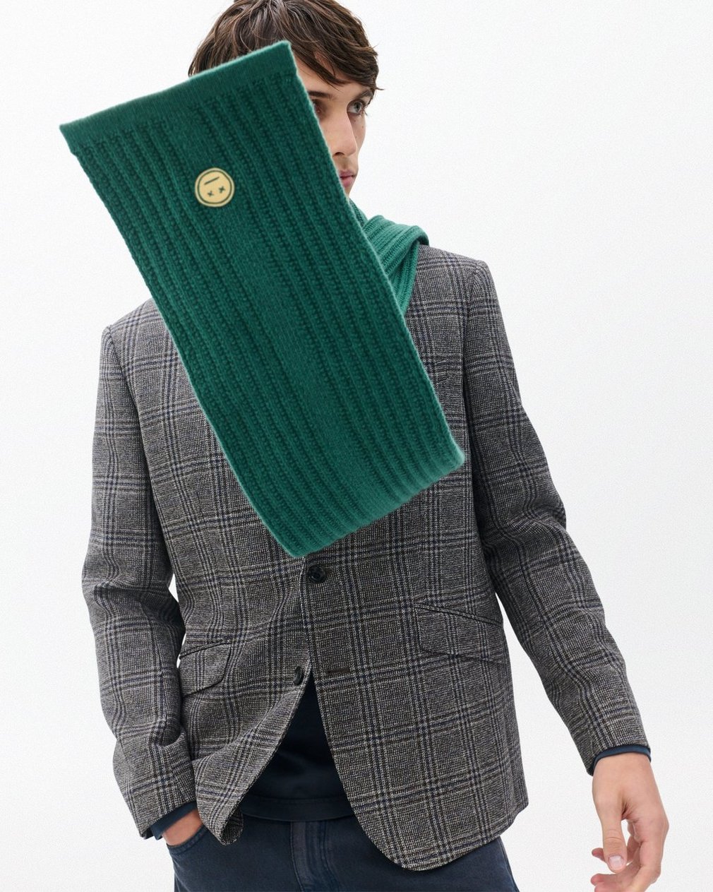 Sour Face Wool Scarf Pine Multi - Image 3